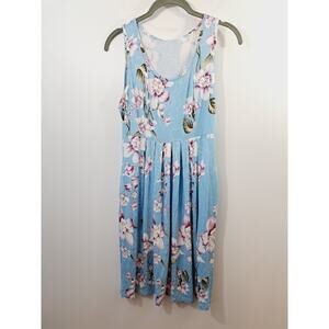 Jouica New! Women's Light Blue Floral Casual Dress In Size Medium